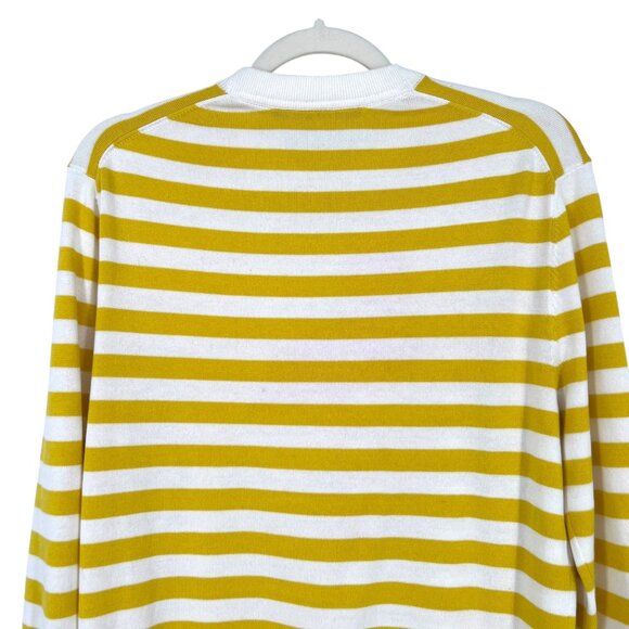 Mr Turk Mens Flamingo Stripe Sweater Yellow White Size XS - Picture 5 of 9